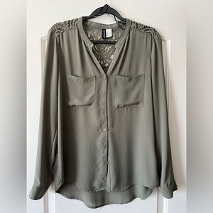 DIVIDED H&M Olive Green Blouse